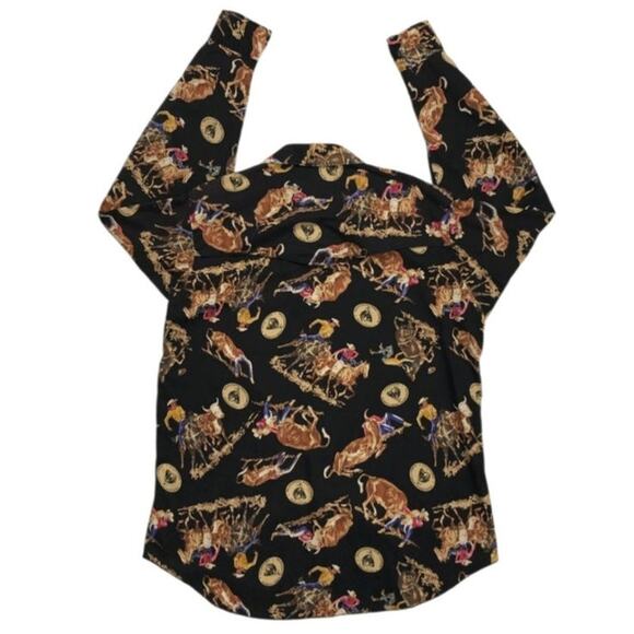 Vintage Y2k Wrangler Western Men's XXL Pearl Snap Cowboy Rodeo Equestrian Shirt - Picture 2 of 8